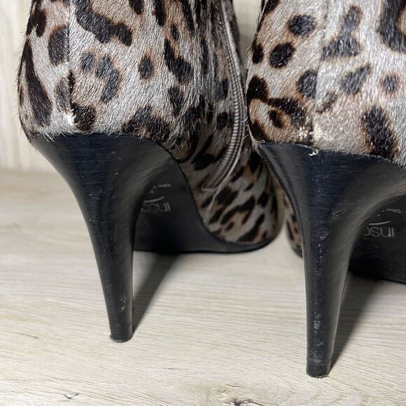 M&S Collection Womens Animal Print Ankle Boots Insolia Heels Tan Leather Size 3/ - Picture 5 of 10